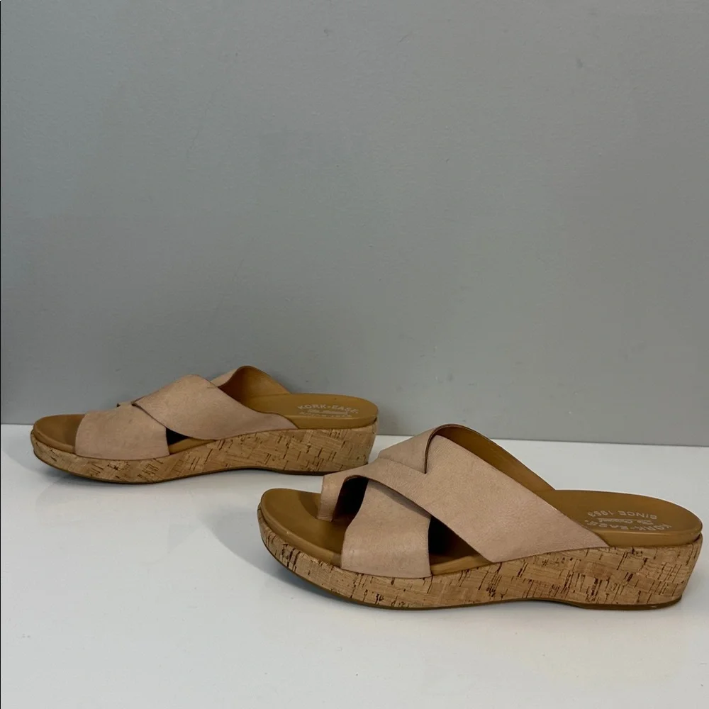 Kork-Ease Baja Leather Cork Wedge Sandals Size 11 Summer